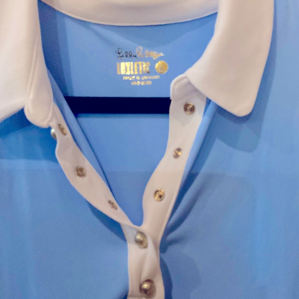 NWOT Large Lily Pulitzer sleeveless Imara golf polo in blue peri.